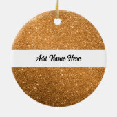 Personalisiert Gold Glitzer Weihnachten Keramik Ornament (Hinten)