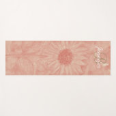 Personalisiert Gold Initial Coral Sunflower Art Yo Yogamatte (Vorderseite (Horizontal))
