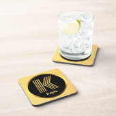 Personalisiert Gold Mit Monogramm Letter K Getränkeuntersetzer (Rechte Seite)