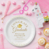 Personalisiert Gold Moderne Graduierungspartei Pappteller (Party)