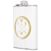 Personalisiert Gold Monogram Golf Flachmann (Links)