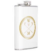 Personalisiert Gold Monogram Golf Flachmann (Rechts)