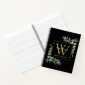 Personalisiert Gold Monogram GreenerBlack Notizblock (Innenseite)