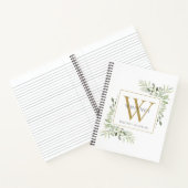 Personalisiert Gold Monogram Moderne Grüne Notizblock (Innenseite)