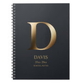 Personalisiert Gold Monogramm | Dark Slate Gray Notizblock (Vorderseite)