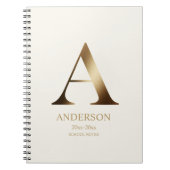 Personalisiert Gold Monogramm | Grauweiß Notizblock (Vorderseite)