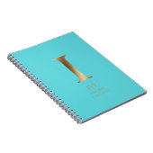 Personalisiert Gold Monogramm | Türkis Notizblock (Rechte Seite)