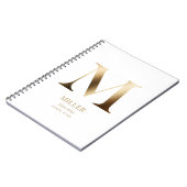Personalisiert Gold Monogramm | Weiß Notizblock (Linke Seite)