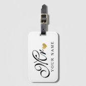 Personalisiert Gold Mr. Groom Husband Newlyweds Gepäckanhänger (Vorderseite Vertikal)