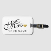 Personalisiert Gold Mrs. Ehefrau Bride Newly Weds Gepäckanhänger (Vorderseite (Horizontal))