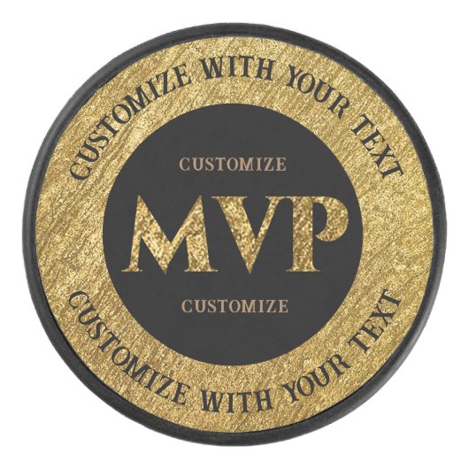 Personalisiert Gold MVP Eishockey Puck (Vorderseite)