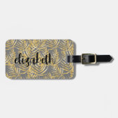 Personalisiert Gold Palm Chic Gepäckanhänger (Vorderseite horizontal)