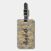 Personalisiert Gold Palm Chic Gepäckanhänger (Vorderseite vertikal)