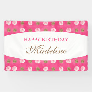 Personalisiert Gold Polka-Dot Geburtstagsbanner Banner