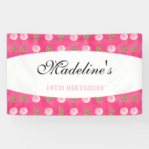 Personalisiert Gold Polka-Dot Geburtstagsbanner Banner
