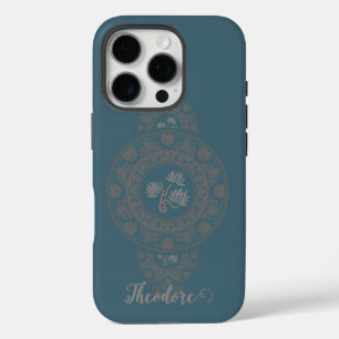 Personalisiert Gold Rokoko Lotus Ornamental Mandal iPhone 16 Pro Hülle