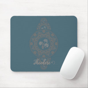Personalisiert Gold Rokoko Lotus Ornamental Mandal Mousepad