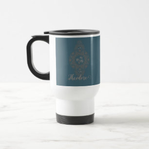 Personalisiert Gold Rokoko Lotus Ornamental Mandal Reisebecher
