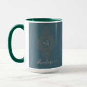 Personalisiert Gold Rokoko Lotus Ornamental Mandal Tasse (Links)