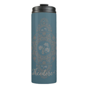 Personalisiert Gold Rokoko Lotus Ornamental Mandal Thermosbecher