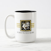 Personalisiert Gold Schwarz-weiß Ice Skaten Zweifarbige Tasse (Links)