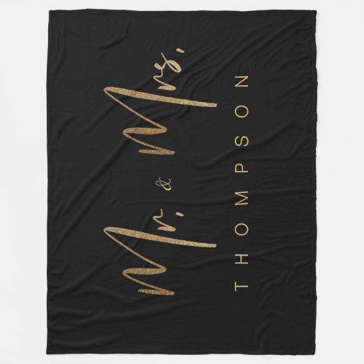 Personalisiert Gold Signature Drehbuch Mrs. & Mrs. Fleecedecke (Vorderseite)