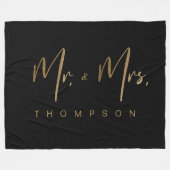Personalisiert Gold Signature Drehbuch Mrs. & Mrs. Fleecedecke (Vorderseite (Horizontal))