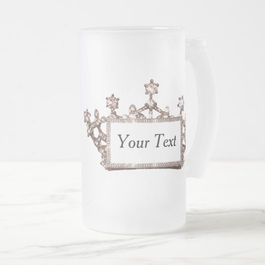 Personalisiert "Gold Tiara" Mattglas Bierglas (VorderseiteRechts)