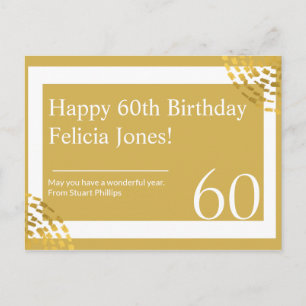 Personalisiert - Gold und Weiß modern Postkarte