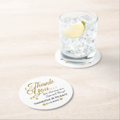 Personalisiert Gold Vielen Dank Gastgeschenk Hochz Runder Pappuntersetzer (Vor Ort)