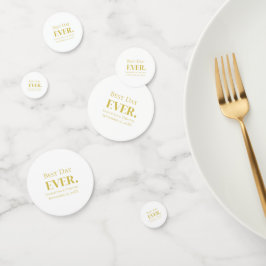 Personalisiert Gold White Best Day Ever Wedding Konfetti