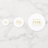 Personalisiert Gold White Best Day Ever Wedding Konfetti (Vorderseiten)
