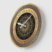 Personalisiert Golden 50 Years Wedding Große Wanduhr (Winkel)