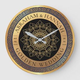 Personalisiert Golden 50 Years Wedding Große Wanduhr