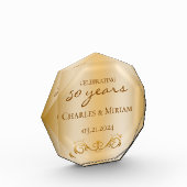 Personalisiert Golden 50th Wedding Anniversary Gif Fotoblock (Links)