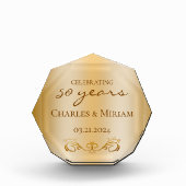 Personalisiert Golden 50th Wedding Anniversary Gif Fotoblock (Vorderseite)