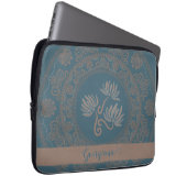 Personalisiert Golden Aquamarin Rokoko Lotus Dot M Laptopschutzhülle (Vorne Rechts)