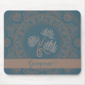 Personalisiert Golden Aquamarin Rokoko Lotus Dot M Mousepad (Vorne)