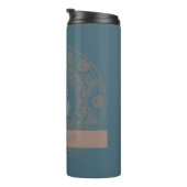 Personalisiert Golden Aquamarin Rokoko Lotus Dot M Thermosbecher (Nach rechts gedreht)