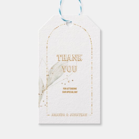 Personalisiert Golden Arch Wedding Vielen Dank Geschenkanhänger (Vorderseite)