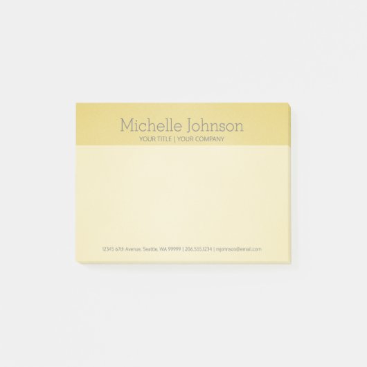 Personalisiert Golden Beige Grainy Textur Post-it Klebezettel (Vorderseite)