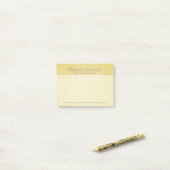 Personalisiert Golden Beige Grainy Textur Post-it Klebezettel (Auf Schreibtisch)