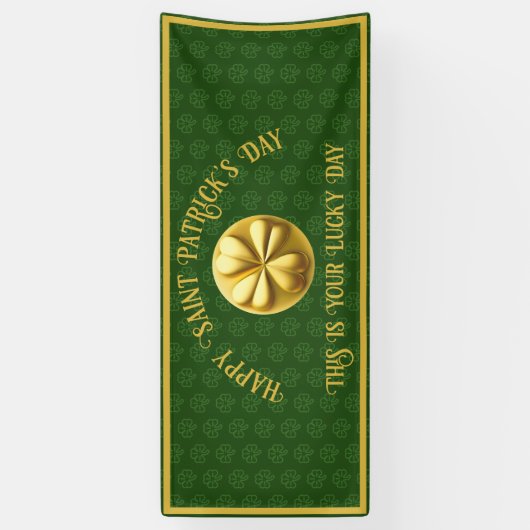 Personalisiert Golden Kleeblatt St. Patrick's Day Banner (Vertikal)