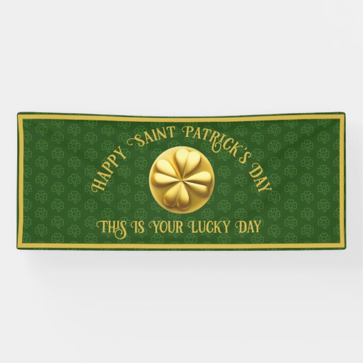 Personalisiert Golden Kleeblatt St. Patrick's Day Banner (Horizontal)