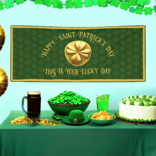 Personalisiert Golden Kleeblatt St. Patrick's Day Banner
