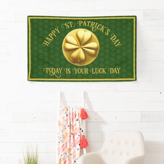 Personalisiert Golden Kleeblatt St. Patrick's Day Banner (Insitu)