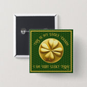 Personalisiert Golden Kleeblatt St. Patrick's Day Button (Vorne & Hinten)