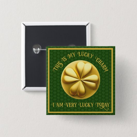 Personalisiert Golden Kleeblatt St. Patrick's Day Button (Vorne & Hinten)