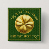Personalisiert Golden Kleeblatt St. Patrick's Day Button (Vorderseite)
