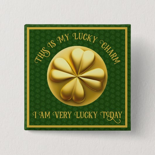 Personalisiert Golden Kleeblatt St. Patrick's Day Button (Vorderseite)